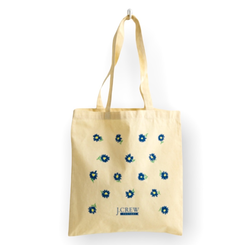 NWT J.Crew Factory Canvas Tote Bag in Spring Floral Print